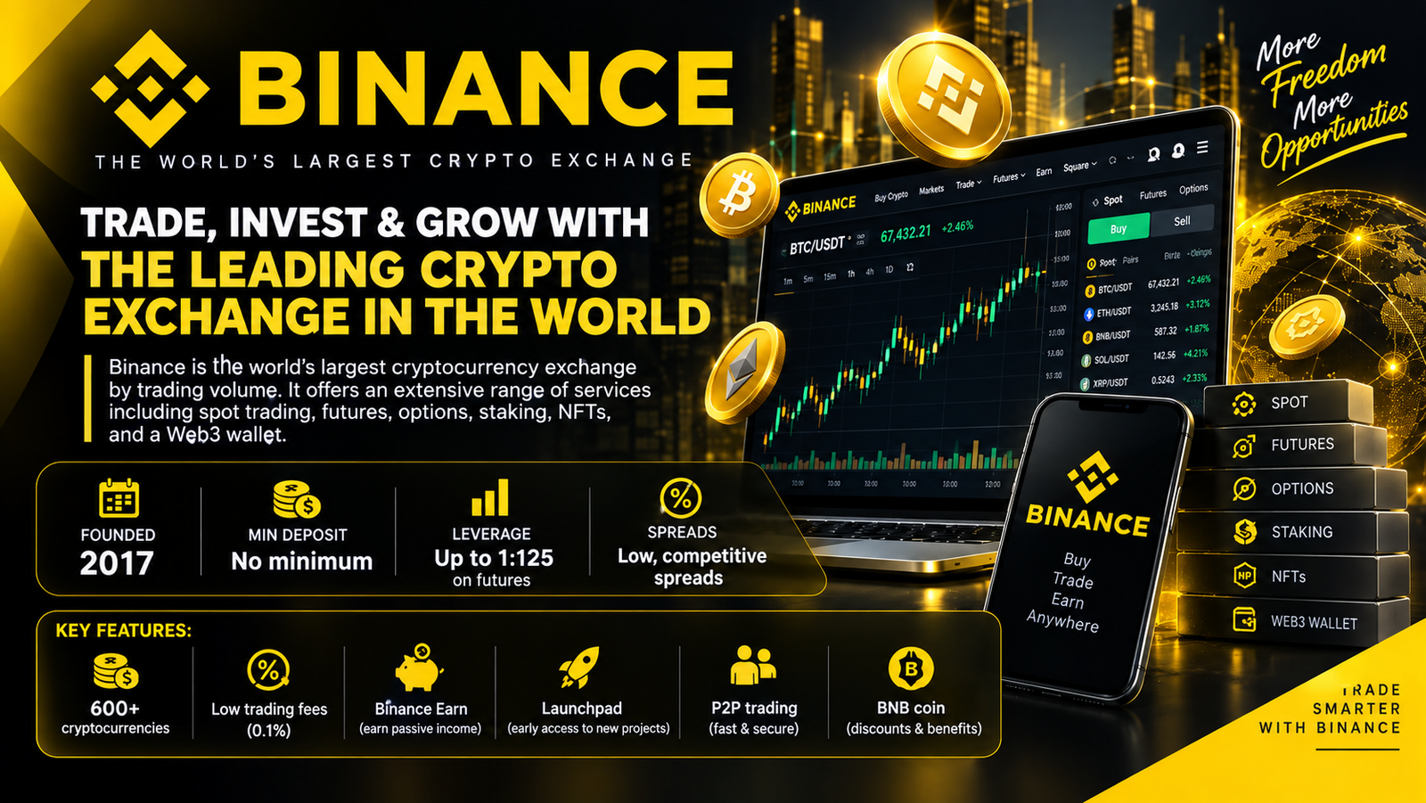 Binance cryptocurrency exchange trading platform